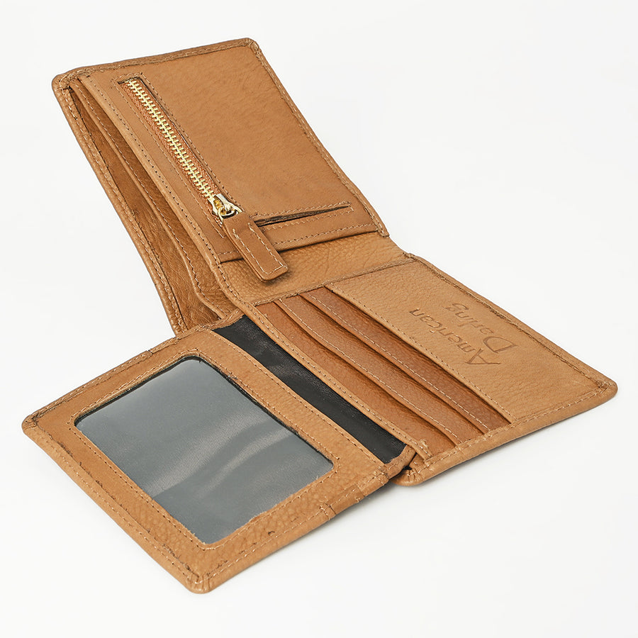 American Darling Wallet Western Genuine Leather Handcrafted Classic Bifold Pocket Wallet with YKK Zipper Coin Pocket