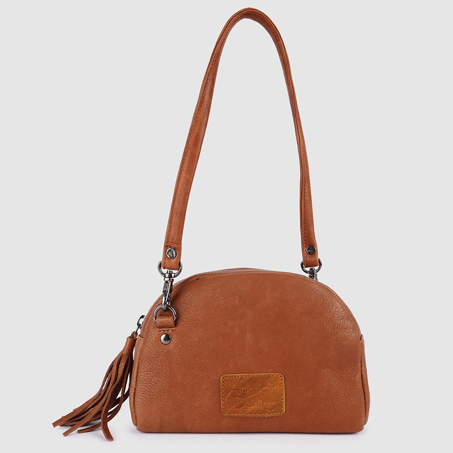 American Darling Small Cross body Bag Western Genuine Leather Handcrafted Purse with Fringes and YKK Zipper