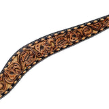 Hilason Horse Floral Hand Carved American Leather Breast Collar Headstall Brown
