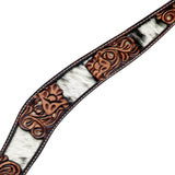 Hilason Horse Floral Hand Carved American Leather Breast Collar Headstall Brown