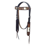 Hilason Horse Floral Hand Carved American Leather Breast Collar Headstall Brown