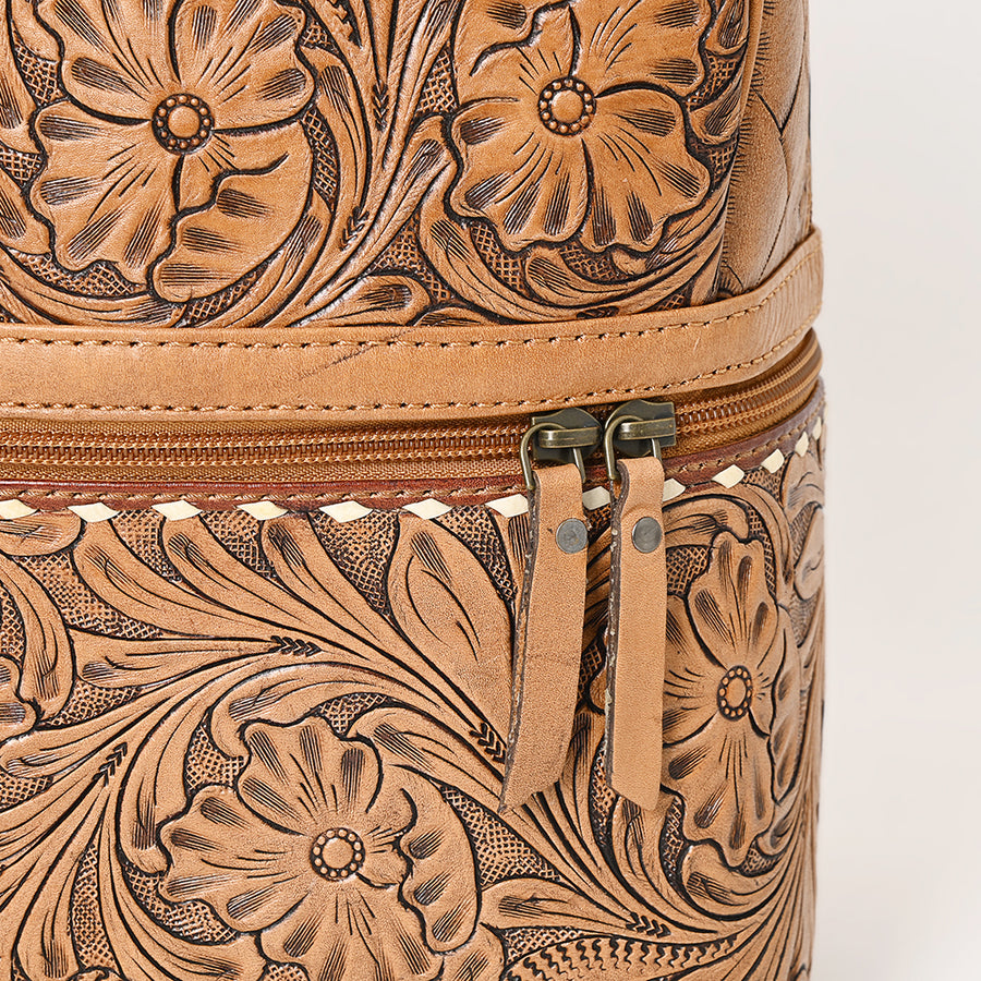 OHLAY Backpack Hand Tooled Genuine Leather Women's Bag Western Handbag Purse | Womens Handbags Belt for Women Summer