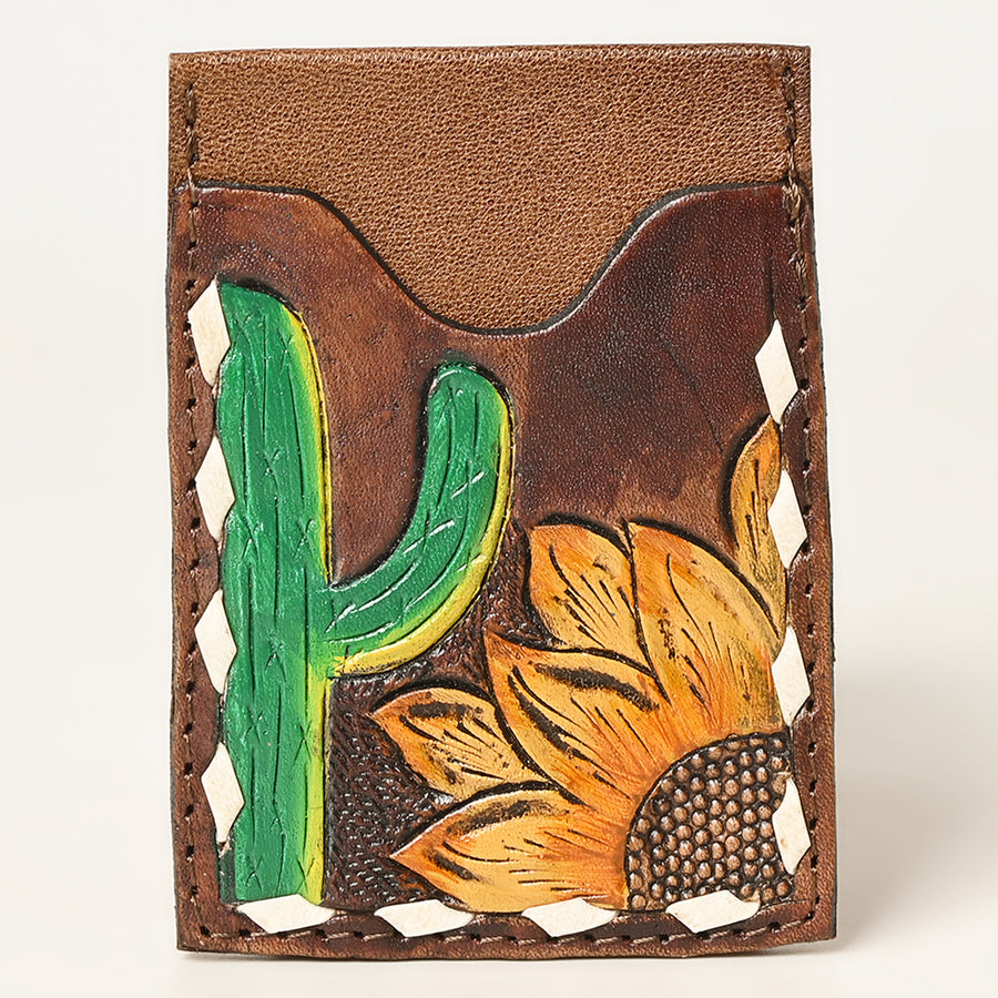 OHLAY Card Holder Hand Tooled Genuine Leather Women Bag Western Handbag Purse | for