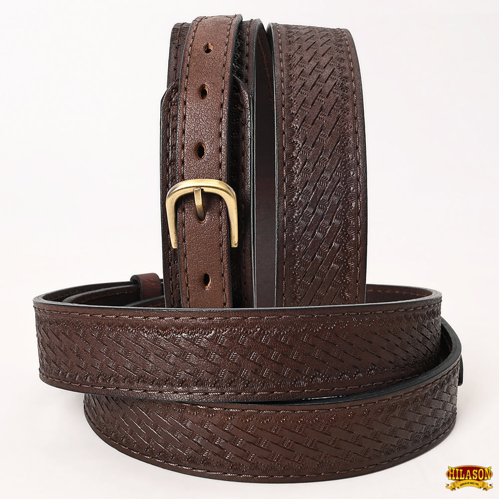 HILASON Western Genuine Leather Belt for Men Women Cowboy Cowgirl Handmade Unisex Full Grain Heavy Duty Tooled Belt for Jeans