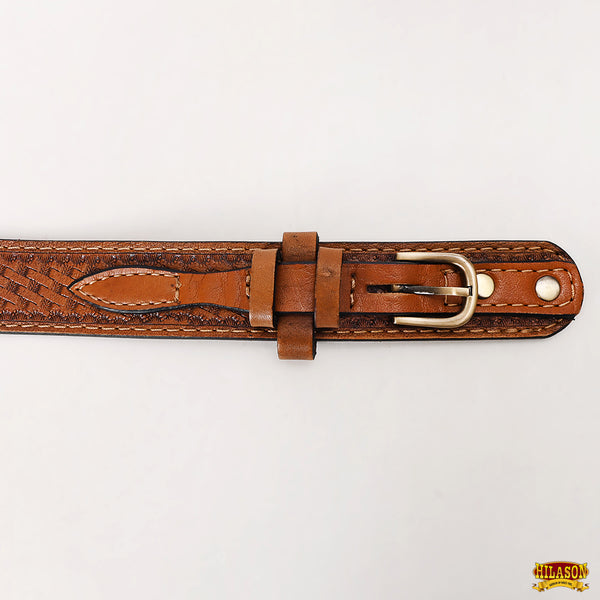 HILASON Western Genuine Leather Belt for Men Women Cowboy Cowgirl