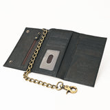 AMERICAN TANNER Genuine Leather Long Bifold Wallet For Men Women H6.5 X W3.25 D1