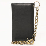 AMERICAN TANNER Genuine Leather Long Bifold Wallet For Men Women H6.5 X W3.25 D1