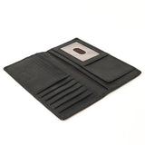 AMERICAN TANNER Genuine Leather Long Bifold Wallet For Men Women H7 X W3