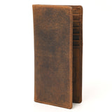 AMERICAN TANNER Genuine Leather Long Bifold Wallet For Men Women H7 X W3