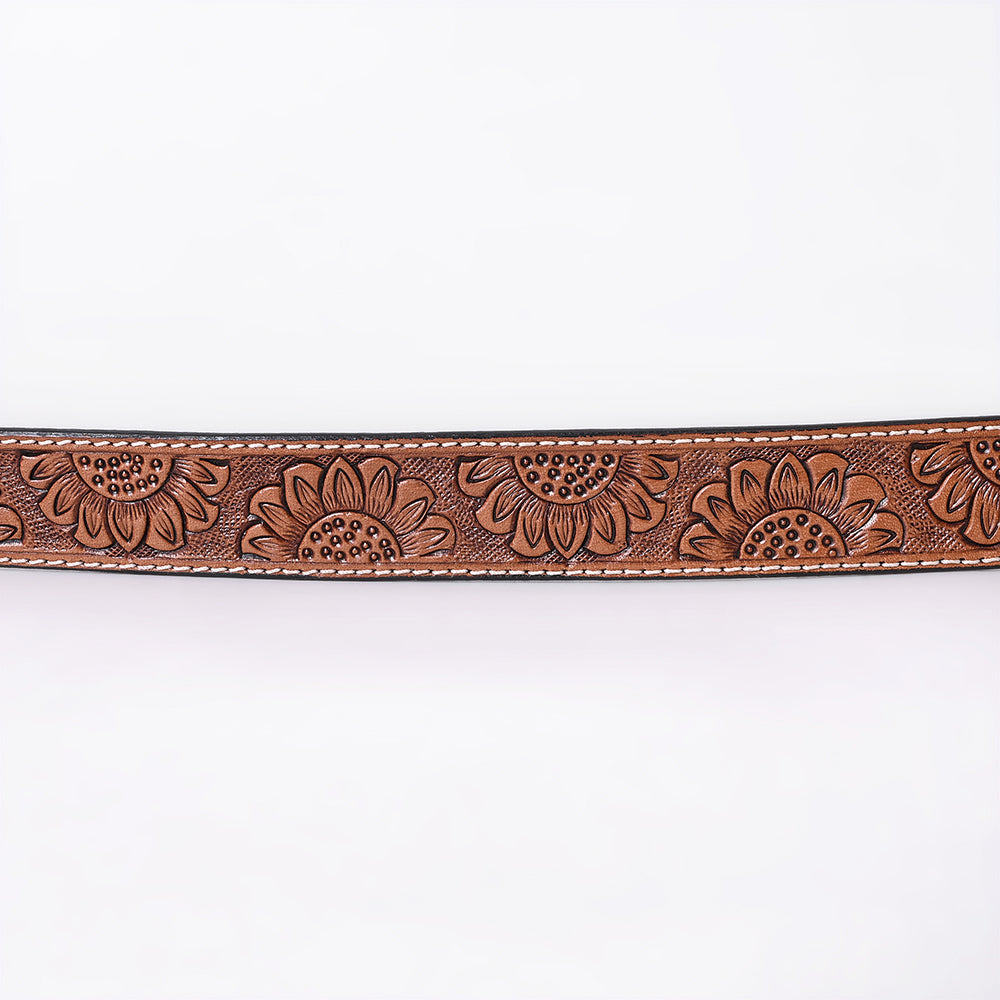 COMFYTACK Western Genuine Leather Belt for Men Women Cowboy Cowgirl Handmade Unisex Full Grain Heavy Duty Floral Tooled Belt