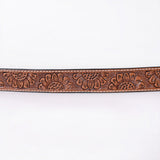 COMFYTACK Western Genuine Leather Belt for Men Women Cowboy Cowgirl Handmade Unisex Full Grain Heavy Duty Floral Tooled Belt