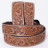 COMFYTACK Western Genuine Leather Belt for Men Women Cowboy Cowgirl Handmade Unisex Full Grain Heavy Duty Floral Tooled Belt