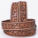 COMFYTACK Western Genuine Leather Belt for Men Women Cowboy Cowgirl Handmade Unisex Full Grain Heavy Duty Floral Tooled Belt