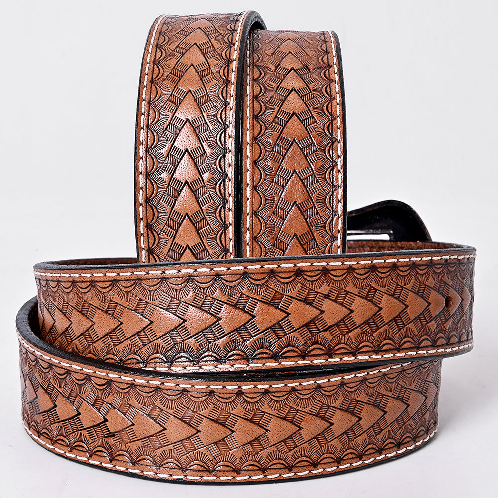 COMFYTACK Western Genuine Leather Belt for Men Women Cowboy Cowgirl Handmade Unisex Full Grain Heavy Duty Floral Tooled Belt
