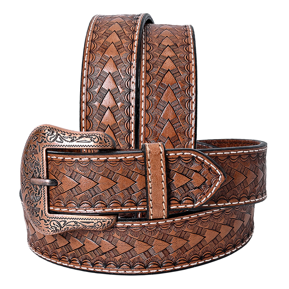 COMFYTACK Western Genuine Leather Belt for Men Women Cowboy Cowgirl Handmade Unisex Full Grain Heavy Duty Floral Tooled Belt