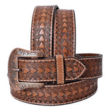 COMFYTACK Western Genuine Leather Belt for Men Women Cowboy Cowgirl Handmade Unisex Full Grain Heavy Duty Floral Tooled Belt