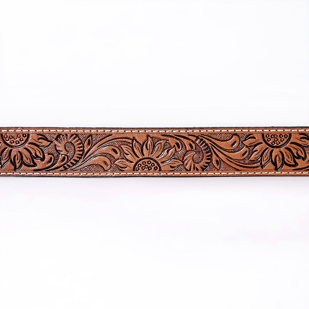 COMFYTACK Western Genuine Leather Belt for Men Women Cowboy Cowgirl Handmade Unisex Full Grain Heavy Duty Floral Tooled Belt