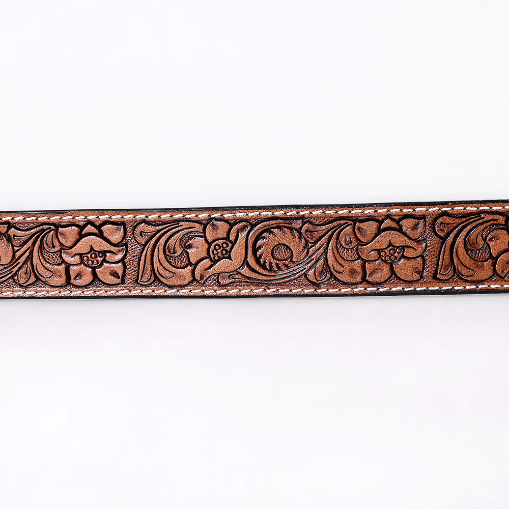 COMFYTACK Western Genuine Leather Belt for Men Women Cowboy Cowgirl Handmade Unisex Full Grain Heavy Duty Floral Tooled Belt