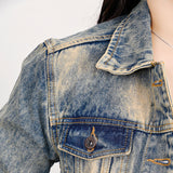 ADJKT021 Genuine leather Hand tooled hand carved Women 100% cotton Denim jacket dress ladies girl