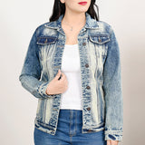 ADJKT024 Genuine leather Hand tooled hand carved Women 100% cotton Denim jacket dress ladies girl