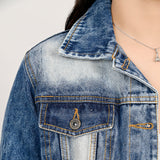 ADJKT029 Genuine leather Hand tooled hand carved Women 100% cotton Denim jacket dress ladies girl