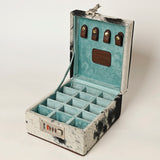 American Darling Jewelry Case Hand Tooled Hair On Genuine Leather Women Bag Western Handbag Purse |