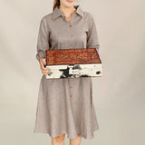 American Darling Jewelry Case Hand Tooled Hair On Genuine Leather Women Bag Western Handbag Purse |