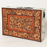 American Darling Jewelry Case Hand Tooled Hair On Genuine Leather Women Bag Western Handbag Purse |