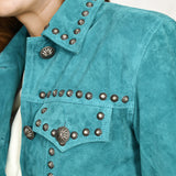 Genuine Vintage leather Women shirt jacket dress ladies girl