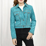 Genuine Vintage leather Women shirt jacket dress ladies girl