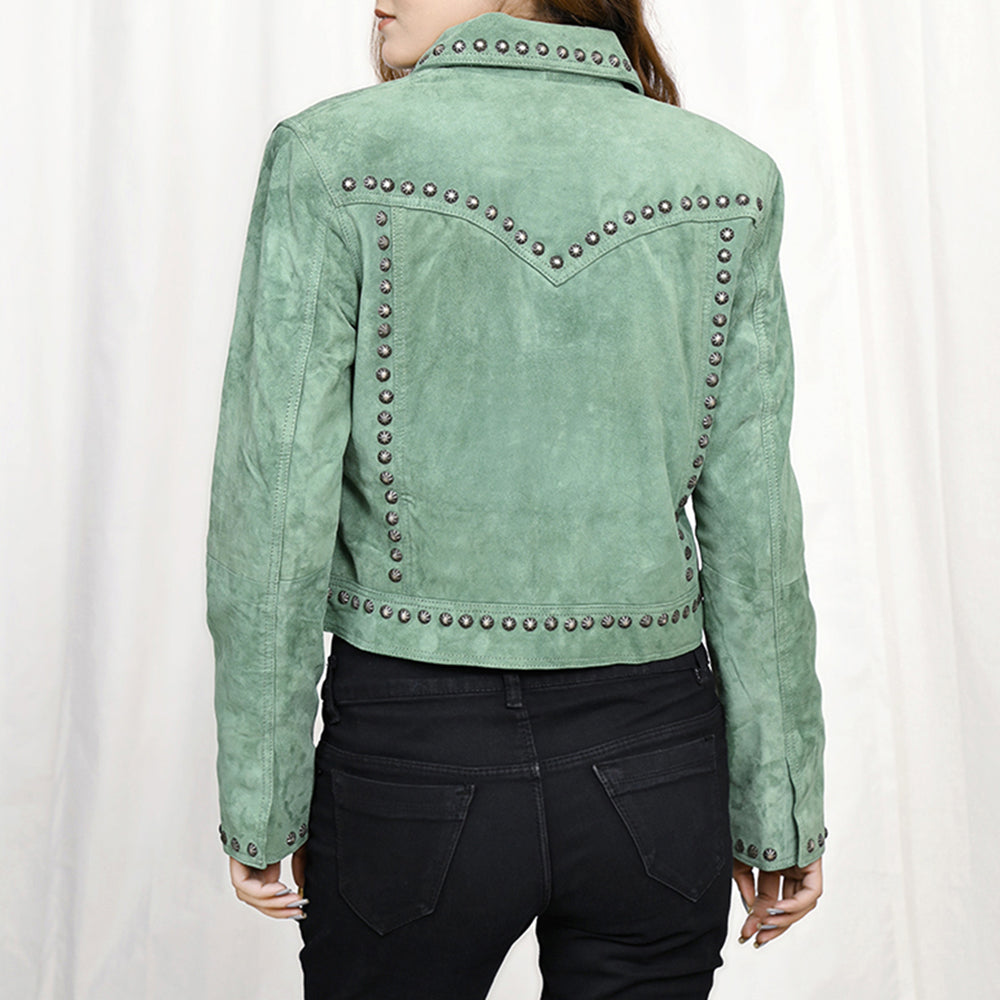 Genuine Vintage leather Women shirt jacket dress ladies girl