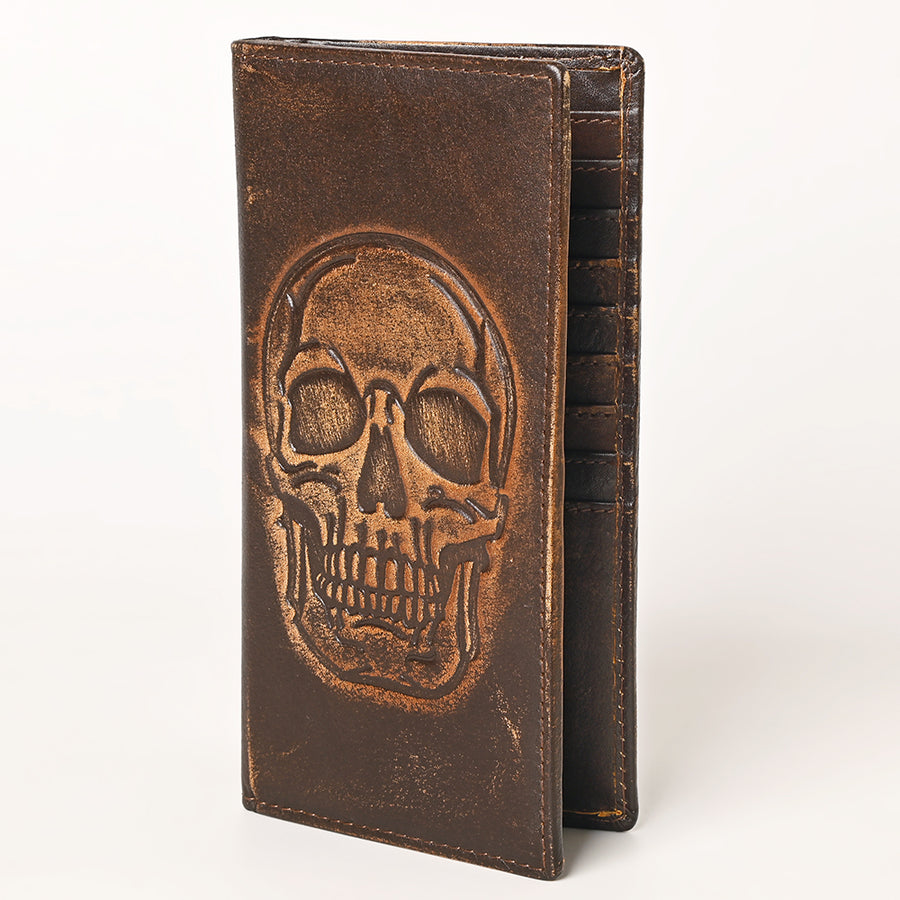 AMERICAN TANNER Genuine Leather Hand Burnished Long Bifold Wallet For Men Women H7 X W3.5 D0.5 - Uhorse