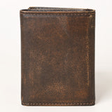 AMERICAN TANNER Genuine Leather Hand Burnished Trifold Wallet For Men Women H4.25 X W3 D0.5