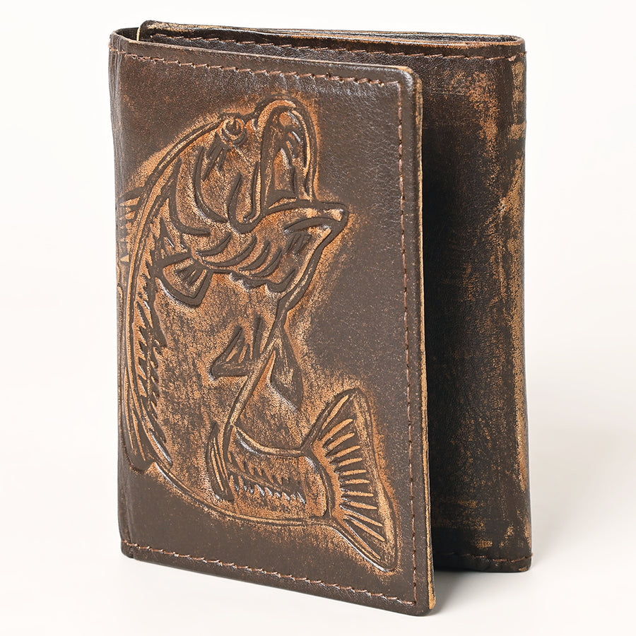 AMERICAN TANNER Genuine Leather Hand Burnished Trifold Wallet For Men Women H4.25 X W3 D0.5 - Uhorse