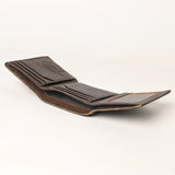 AMERICAN TANNER Genuine Leather Hand Burnished Trifold Wallet For Men Women H4.25 X W3 D0.5
