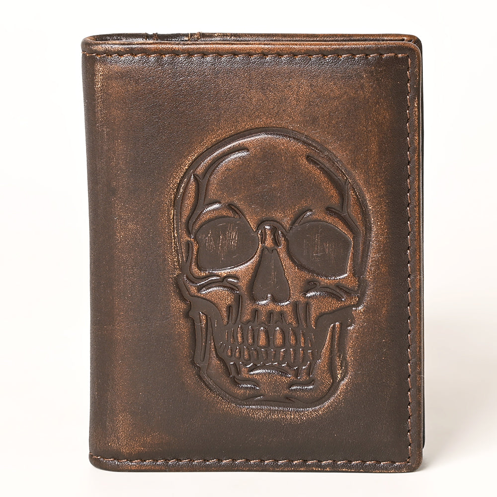 AMERICAN TANNER Genuine Leather Hand Burnished Bifold Wallet For Men Women H4.25 X W3 D0.5