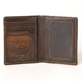 AMERICAN TANNER Genuine Leather Hand Burnished Bifold Wallet For Men Women H4.25 X W3 D0.5