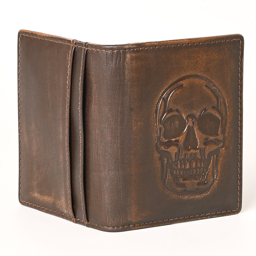 AMERICAN TANNER Genuine Leather Hand Burnished Bifold Wallet For Men Women H4.25 X W3 D0.5