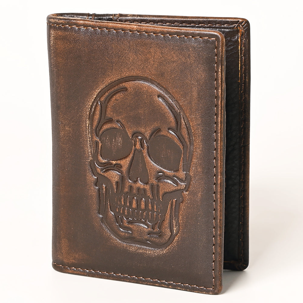 AMERICAN TANNER Genuine Leather Hand Burnished Bifold Wallet For Men Women H4.25 X W3 D0.5