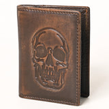 AMERICAN TANNER Genuine Leather Hand Burnished Bifold Wallet For Men Women H4.25 X W3 D0.5