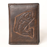 AMERICAN TANNER Genuine Leather Hand Burnished Bifold Wallet For Men Women H4.25 X W3 D0.5