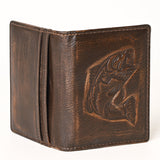 AMERICAN TANNER Genuine Leather Hand Burnished Bifold Wallet For Men Women H4.25 X W3 D0.5