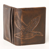 AMERICAN TANNER Genuine Leather Hand Burnished Bifold Wallet For Men Women H4.25 X W3 D0.5