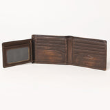 AMERICAN TANNER Genuine Leather Hand Burnished Bifold Wallet For Men Women H3.5 X W4.75 D0.5