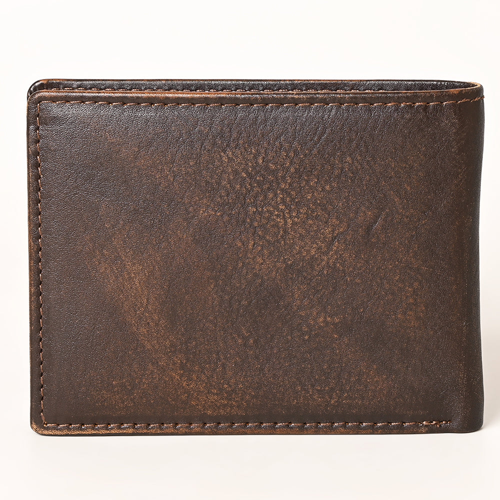 AMERICAN TANNER Genuine Leather Hand Burnished Bifold Wallet For Men Women H3.5 X W4.75 D0.5