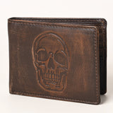 AMERICAN TANNER Genuine Leather Hand Burnished Bifold Wallet For Men Women H3.5 X W4.75 D0.5