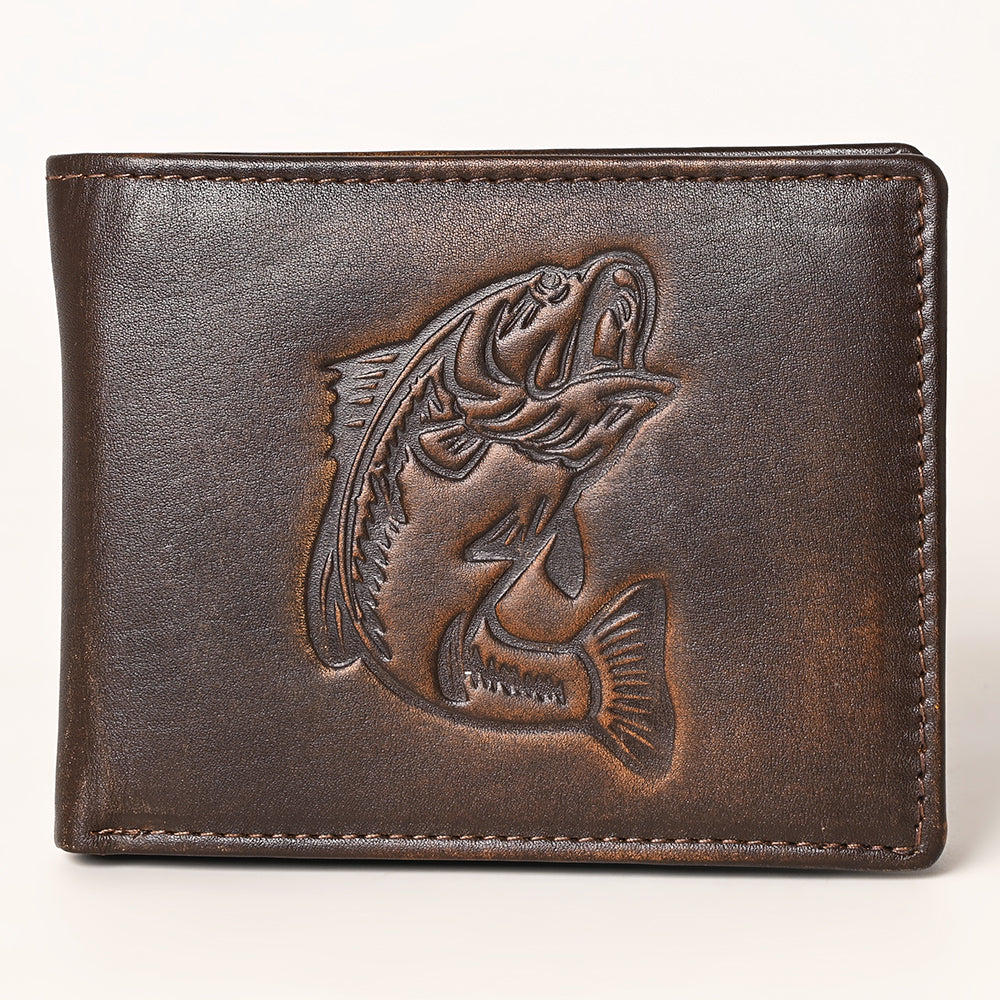 AMERICAN TANNER Genuine Leather Hand Burnished Bifold Wallet For Men Women H3.5 X W4.75 D0.5