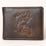 AMERICAN TANNER Genuine Leather Hand Burnished Bifold Wallet For Men Women H3.5 X W4.75 X D0.5