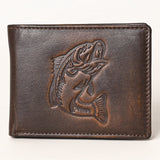 AMERICAN TANNER Genuine Leather Hand Burnished Bifold Wallet For Men Women H3.5 X W4.75 D0.5
