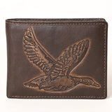 AMERICAN TANNER Genuine Leather Hand Burnished Bifold Wallet For Men Women H3.5 X W4.75 D0.5